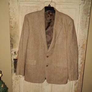 Lands' End Harris Tweed 100% Scottish Wool Herringbone Sports Blazer 43L (OO-7)